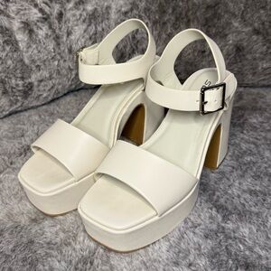 Cream/White Platform Heels